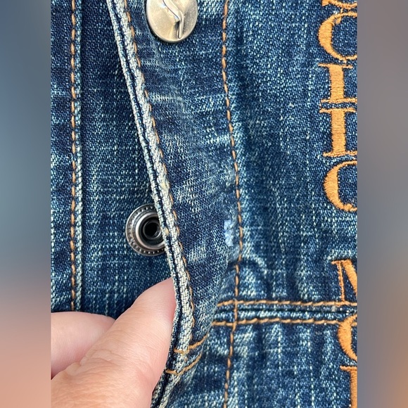 Sollo Mobe denim jean skirt Hi-low vintage size medium - Picture 5 of 8